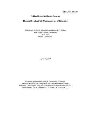 G-Plus report to Owens Corning-thermal conductivity Measurements of Fiberglass