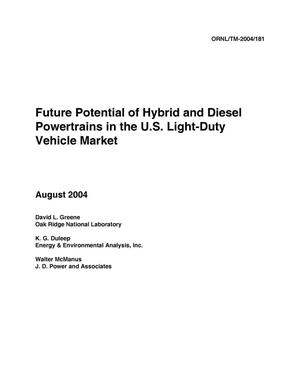 Future Potential of Hybrid and Diesel Powertrains in the U.S. Light-duty Vehicle Market