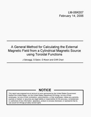 A General Method for Calculating the External Magnetic Field from a Cylindrical Magnetic Source using Toroidal Functions
