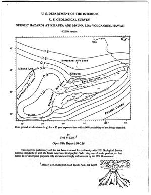 Seismic Hazards at Kilauea and Mauna LOA Volcanoes, Hawaii