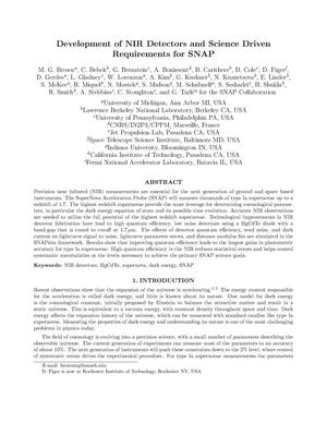Development of NIR detectors and science driven requirements forSNAP