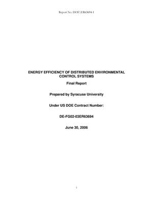 Energy Efficiency of Distributed Environmental Control Systems