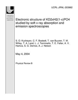 Electronic structure of KD2xH2(1-x)PO4 studied by soft x-ray absorption and emission spectroscopies