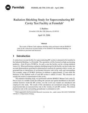 Radiation shielding study for superconducting RF cavity test facility at Fermilab