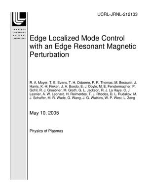 Edge Localized Mode Control with an Edge Resonant Magnetic Perturbation
