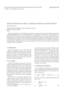 Adaptive Perturbation Theory: Quantum Mechanics and Field Theory