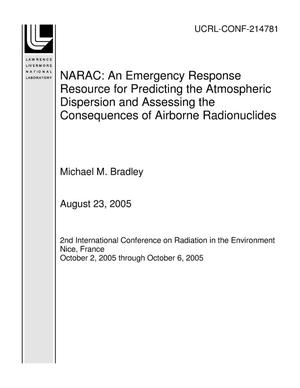 NARAC: An Emergency Response Resource for Predicting the Atmospheric Dispersion and Assessing the Consequences of Airborne Radionuclides