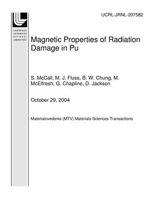 Magnetic Properties of Radiation Damage in Pu