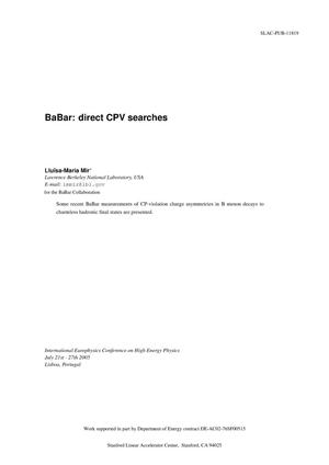 BaBar: Direct CPV Searches