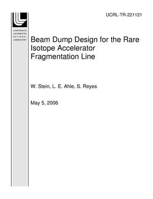 Beam Dump Design for the Rare Isotope Accelerator Fragmentation Line