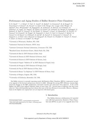 Performance and Aging Studies of BaBar Resistive Plate Chambers
