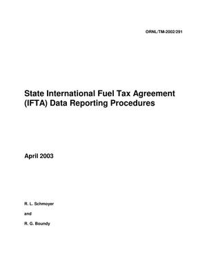 State International Fuel Tax Agreement (IFTA) Data Reporting Procedures