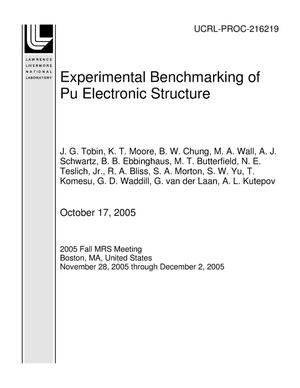Experimental Benchmarking of Pu Electronic Structure