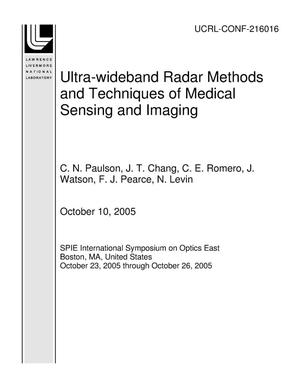 Ultra-wideband Radar Methods and Techniques of Medical Sensing and Imaging