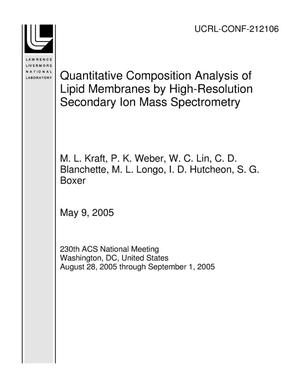 Quantitative Composition Analysis of Lipid Membranes by High-Resolution Secondary Ion Mass Spectrometry