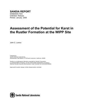 Assessment of the potential for karst in the Rustler Formation at the WIPP site.