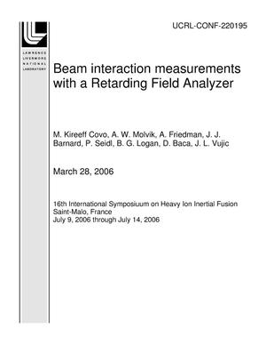 Beam interaction measurements with a Retarding Field Analyzer
