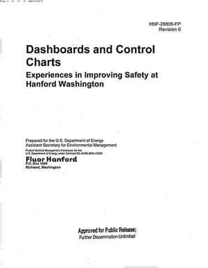 DASHBOARDS & CONTROL CHARTS EXPERIENCES IN IMPROVING SAFETY AT HANFORD WASHINGTON