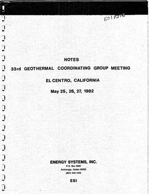 33rd geothermal coordinating group meeting