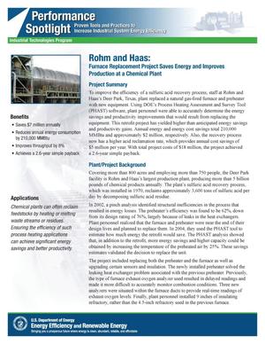 Rohm and Haas: Furnace Replacement Project Saves Energy and Improves Production at a Chemical Plant