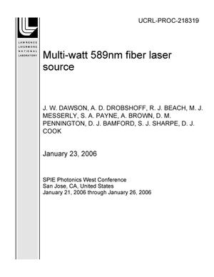 Multi-watt 589nm fiber laser source