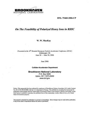 On the Feasibility of Polarized Heavy Ions in RHIC.