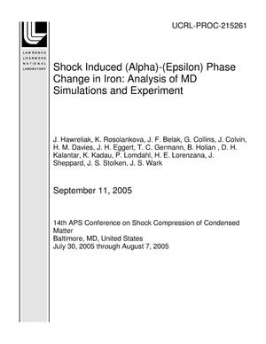 Shock Induced (Alpha)-(Epsilon) Phase Change in Iron: Analysis of MD Simulations and Experiment