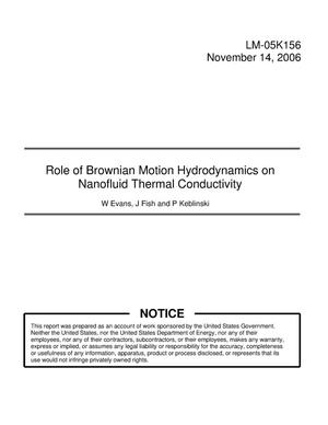 Role of Brownian Motion Hydrodynamics on Nanofluid Thermal Conductivity