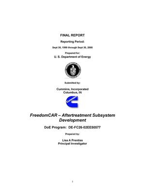 FreedomCAR - Aftertreatment Subsystem Development