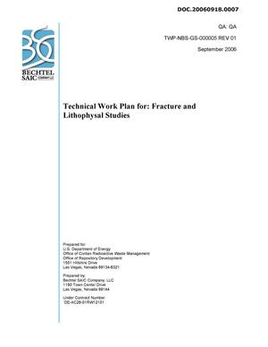 Technical Work Plan for: Fracture and Lithophysal Studies