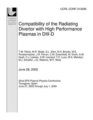 Compatibility of the Radiating Divertor with High Performance Plasmas in DIII-D