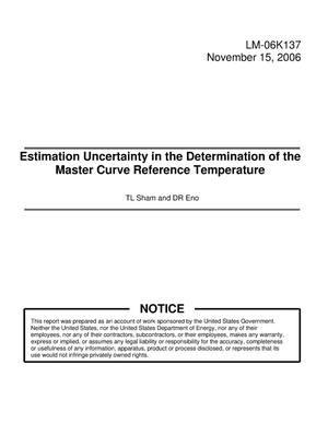 Estimation Uncertainty in the Determinatin of the Master Curve Reference Temperature