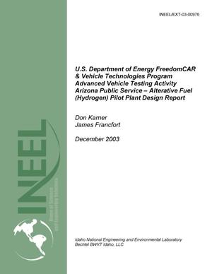 Arizona Public Service - Alternative Fuel (Hydrogen) Pilot Plant Design Report