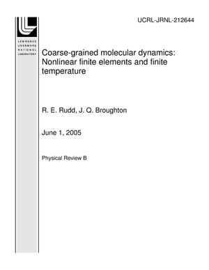 Coarse-grained molecular dynamics: Nonlinear finite elements and finite temperature