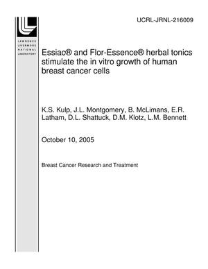 Essiac? and Flor-Essence? herbal tonics stimulate the in vitro growth of human breast cancer cells