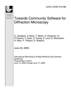 Towards Community Software for Diffraction Microscopy