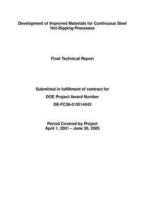 Life Improvement of Pot Hardware in Continuous Hot Dipping Processes Final Report