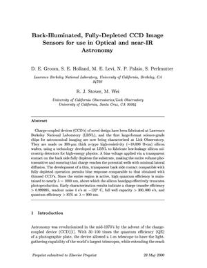 Development of Back-Illuminated, Fully-Depleted CCD Image Sensors for Use in Optical and Near-IR Astronomy