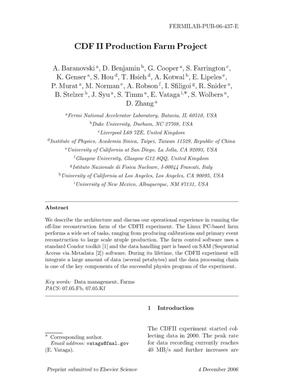 CDF II production farm project