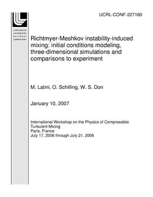 Richtmyer-Meshkov instability-induced mixing: initial conditions modeling, three-dimensional simulations and comparisons to experiment