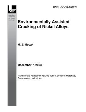Environmentally Assisted Cracking of Nickel Alloys