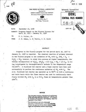 Progress Report on the Fluorox Process for April 30, 1957-January 14, 1958