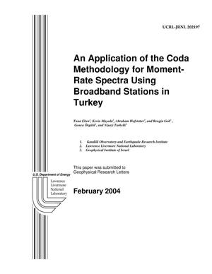 An Application of the Coda Methodology for Moment-Rate Spectra Using Broadband Stations in Turkey