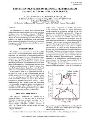 Experimental Studies of Temporal Electron Beam Shaping at the DUV-FEL Accelerator