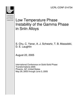 Low Temperature Phase Instability of the Gamma Phase in SnIn Alloys
