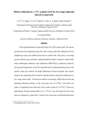 Defect reduction in (112_O) a-plane GaN by two-stage epitaxiallateral overgrowth