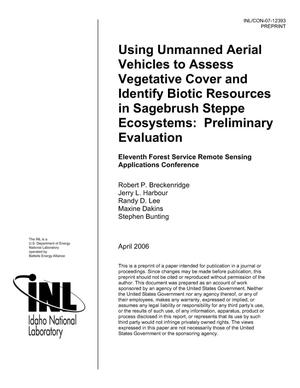 Using Unmanned Aerial Vehicles to Assess Vegetative Cover and Identify Biotic Resources in Sagebrush Steppe Ecosystems: Preliminary Evaluation