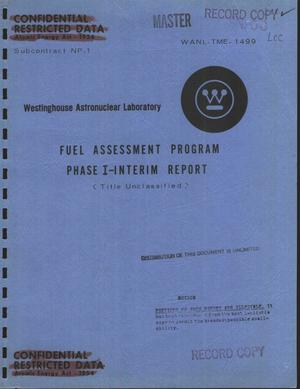 Fuel assessment program, phase I: interim report