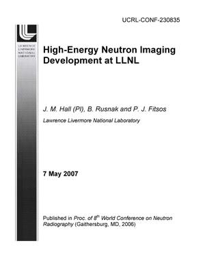 High-Energy Neutron Imaging at LLNL
