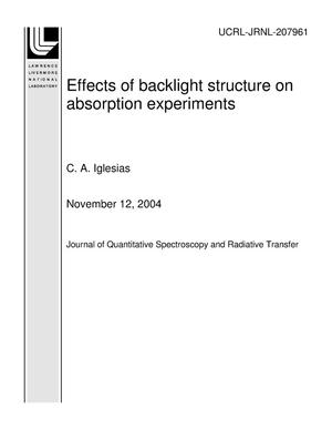 Effects of backlight structure on absorption experiments